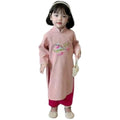 CuteSass Girl Embroidery Ao Dai Set (4 Colors) |Pre-made Vietnamese Ao Dai|Lunar New Year| Kid Ao Dai| Ao Dai for Girl