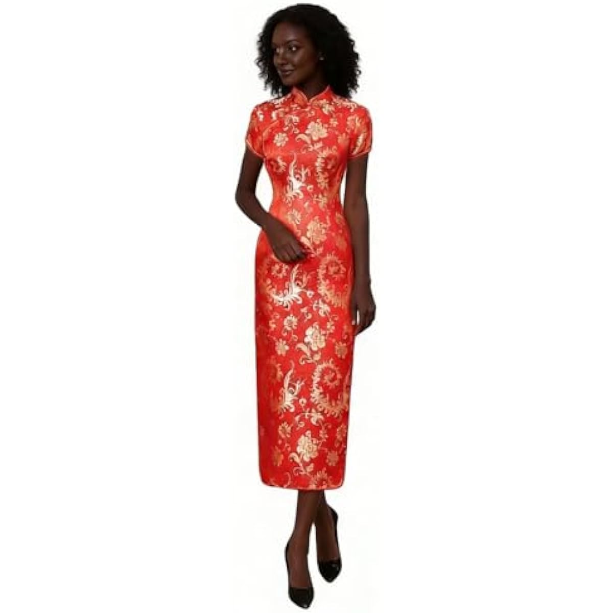 Chinese Women's Cheongsam Qipao Dress Slim Bodycon Exotic Long Split Dresses Wedding Costumes Gown Vintage Lunar New Year