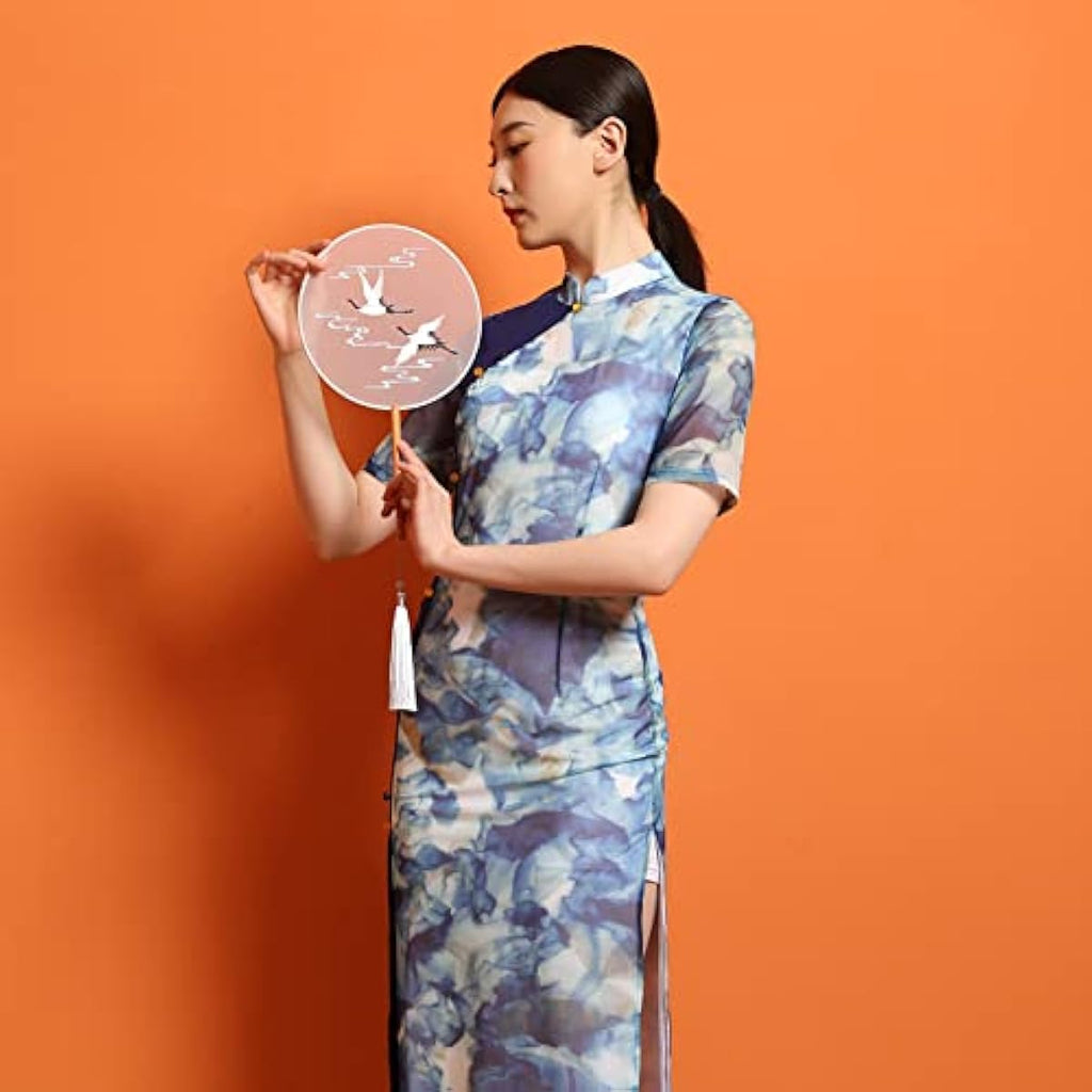 ROYAL SMEELA Qipao Dress for Women - Cheongsam Dress With Mandarin Collar and Slit - Chinese Traditional Clothes