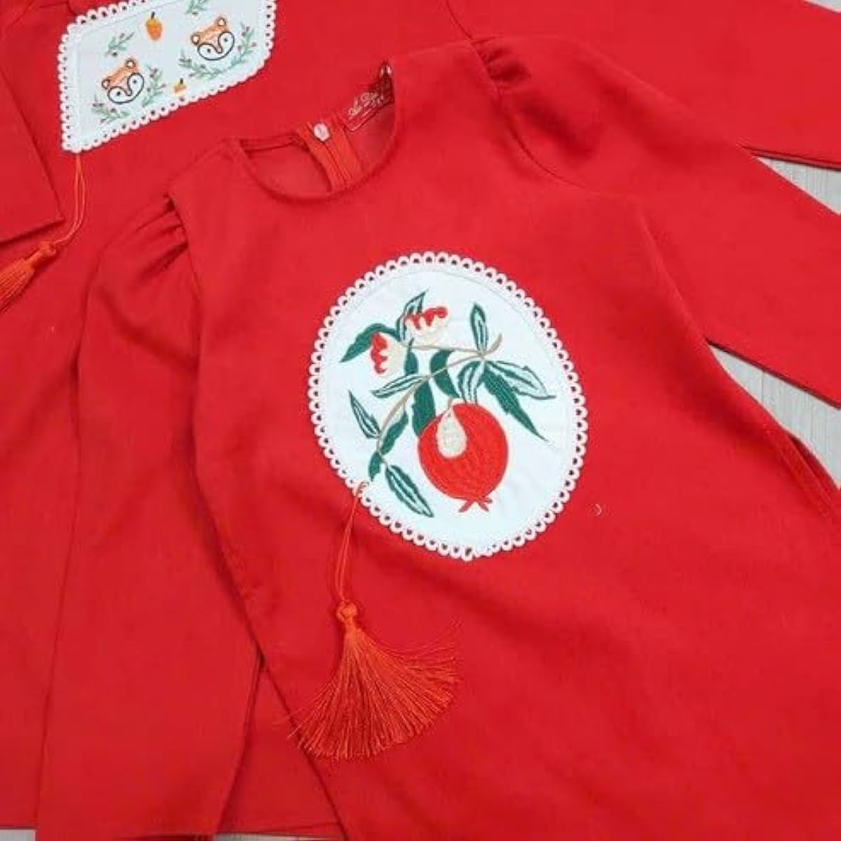 Sibling Red Chipmunk Ao Dai Set | Pre-Made Traditional Vietnamese Ao Dai | Lunar New Year | Ao Dai for Girl, Boy