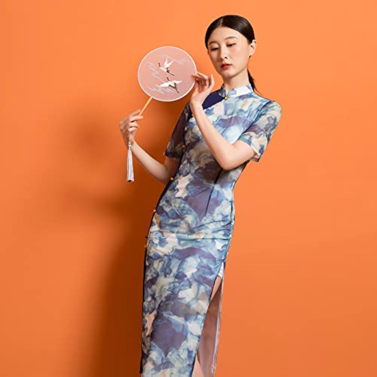 ROYAL SMEELA Qipao Dress for Women - Cheongsam Dress With Mandarin Collar and Slit - Chinese Traditional Clothes