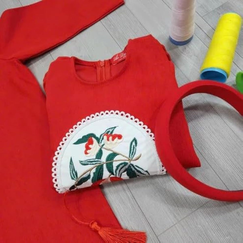 Sibling Red Chipmunk Ao Dai Set | Pre-Made Traditional Vietnamese Ao Dai | Lunar New Year | Ao Dai for Girl, Boy