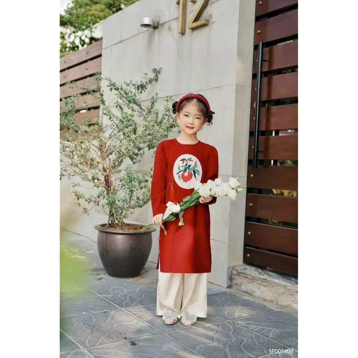 Sibling Red Chipmunk Ao Dai Set | Pre-Made Traditional Vietnamese Ao Dai | Lunar New Year | Ao Dai for Girl, Boy